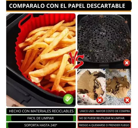 MOLDE DE SILICONA PARA COCINA - APTO AIRFRYER/HORNO