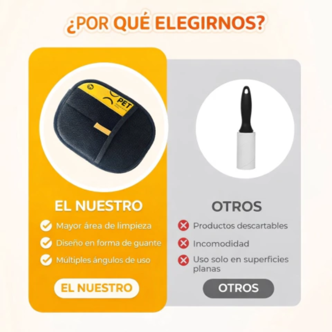 GUANTE VIRAL LIMPIADOR ELETROESTÁTICO - ROPA, SOFÁ Y MASCOTAS